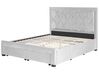 Sametová postel s úložným prostorem 160 x 200 cm světle šedá LIEVIN_858069