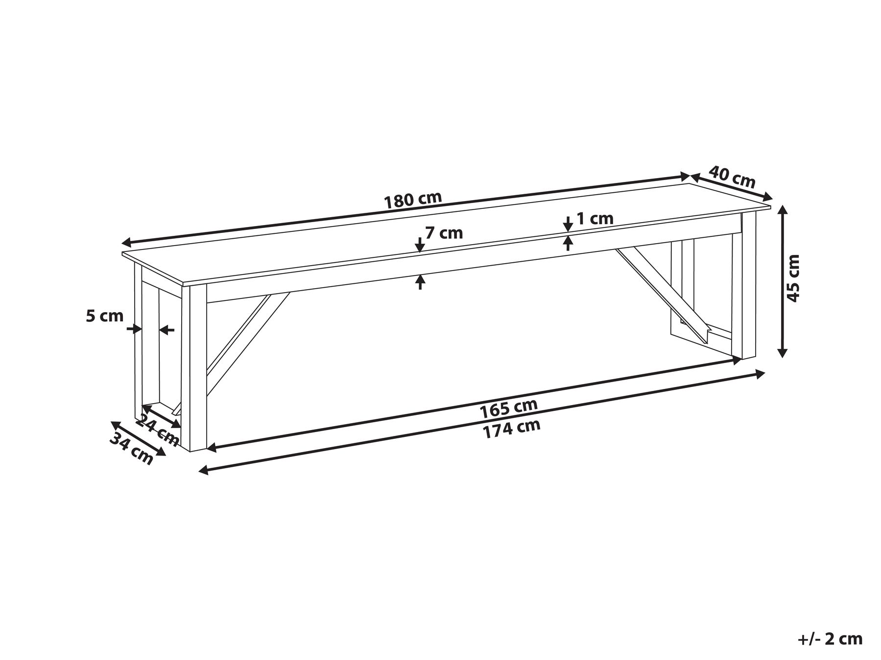 Panchina da giardino NOTTERI 180 cm Cemento Grigio_986005