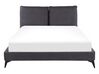 Sametová postel 140 x 200 cm tmavě šedá MELLE_791203