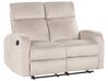 Velvet Manual Recliner Living Room Set Beige VERDAL_921782