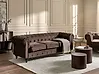 Sofa 3-Sitzer CHESTERFIELD Samtstoff Dunkelbraun