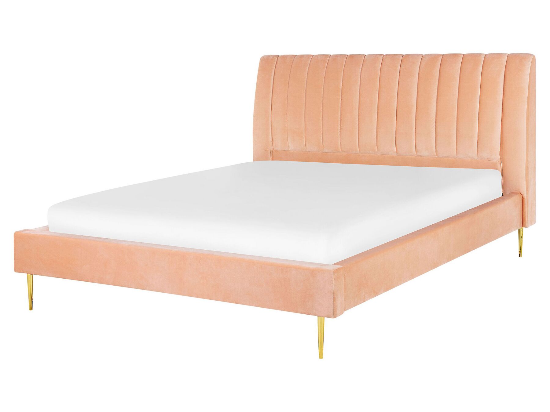  Sametová postel 160 x 200 cm broskev MARVILLE_773425