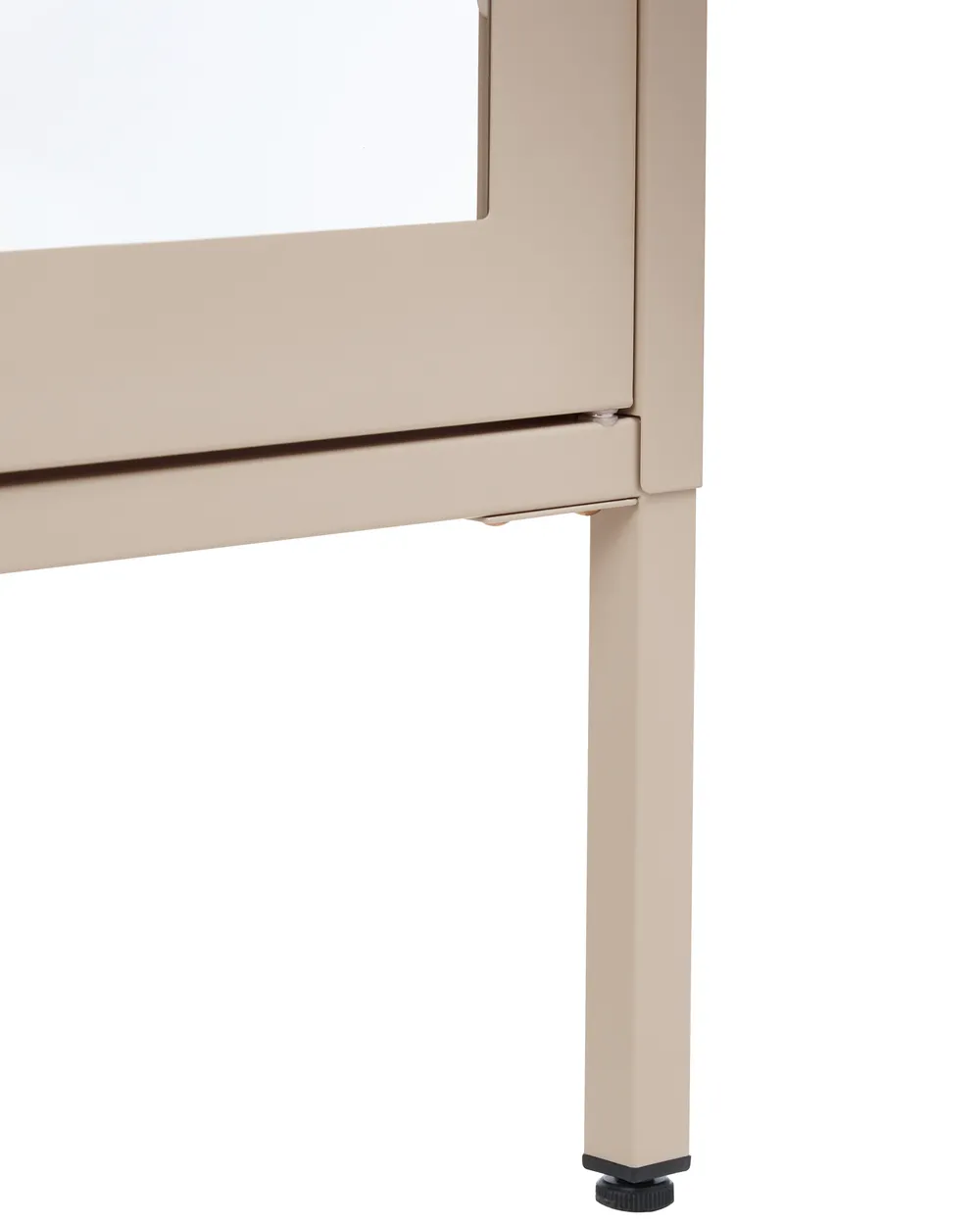 Witryna ze szklaną gablotą NASH 90 cm Metal Beżowy_1091144