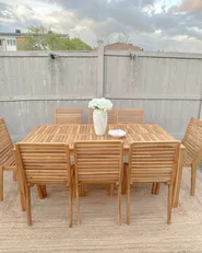 Garden Dining Set 4 Seater OMBRIANO Certified Acacia Wood Light Brown_983813