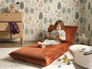 Single Sofa Bed LYSEKIL Corduroy Golden Brown_1043303