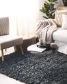 Kožený koberec 140 x 200 cm čierny MUT_723965