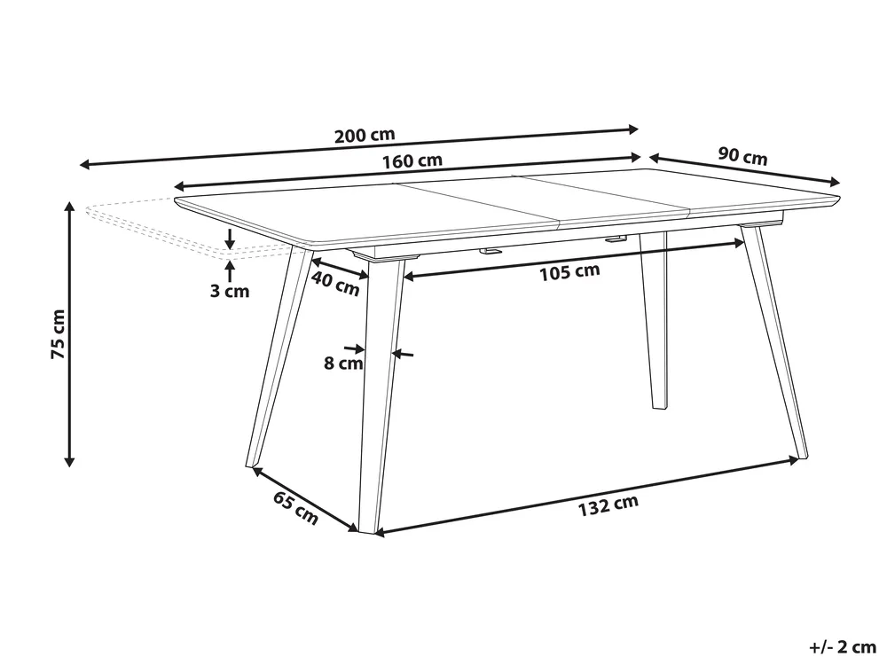Extending Dining Table IRVINGTON Black 160/200 cm 90 cm_797655