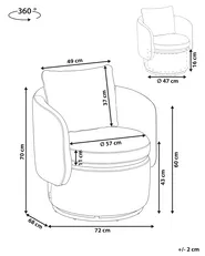 Swivel Armchair HORSENS with Storage Fabric Off-White_1063278