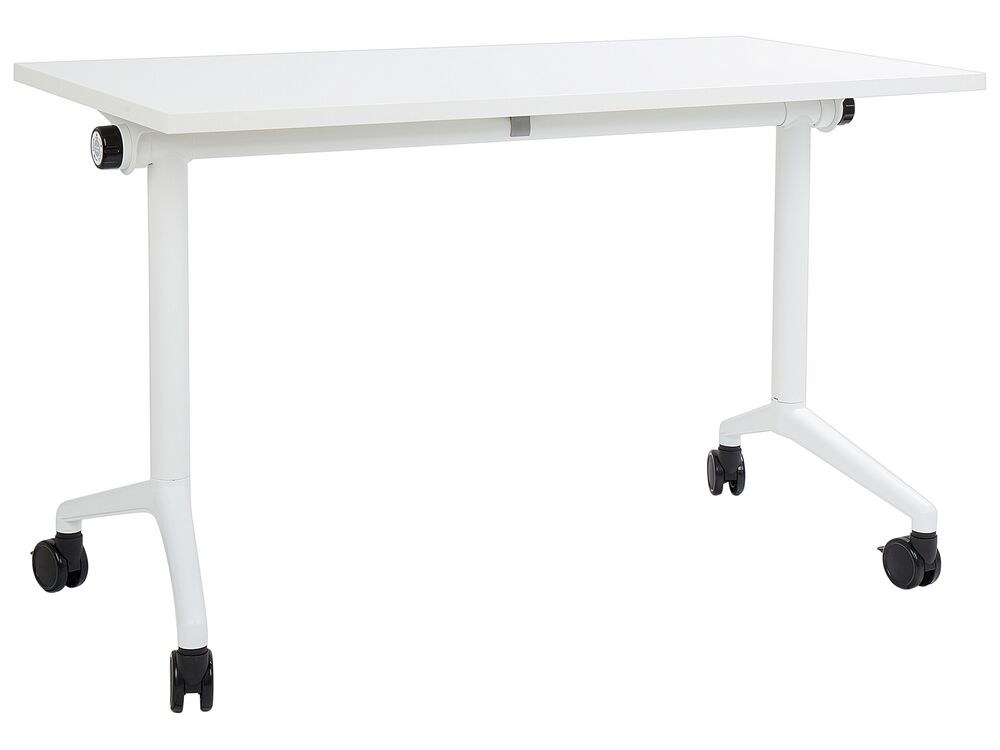 Skladací písací stôl CAVI 120 cm 60 cm s kolieskami Biela