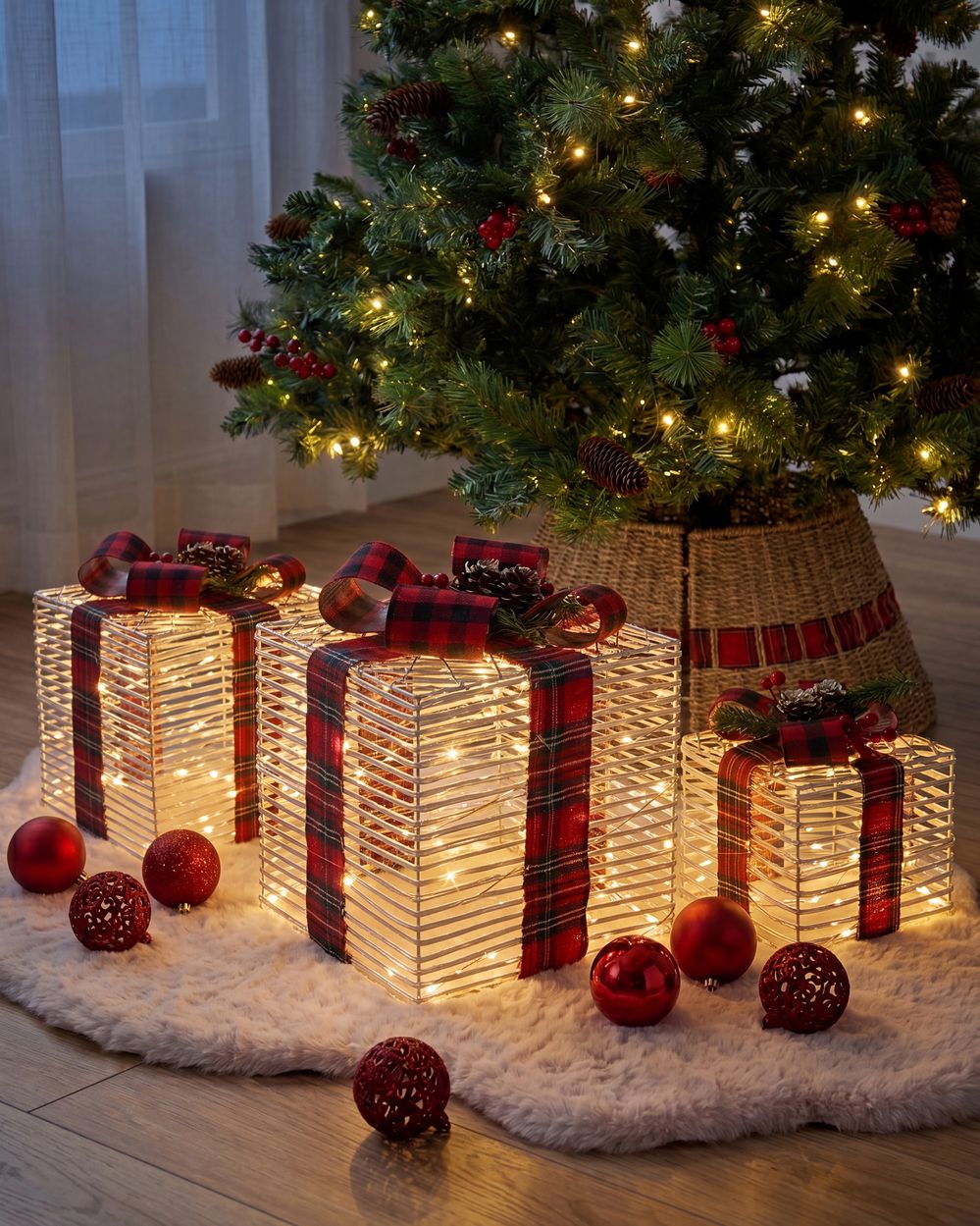 LED MANGEN 20/25/35 cm Regali di Natale Bianco sporco