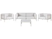 Garden Lounge Set with Table 4 Seater FERRETTI Light Beige_931503