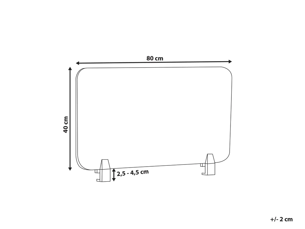 Desk Screen WALLY 80 x 40 cm Light Red_853132
