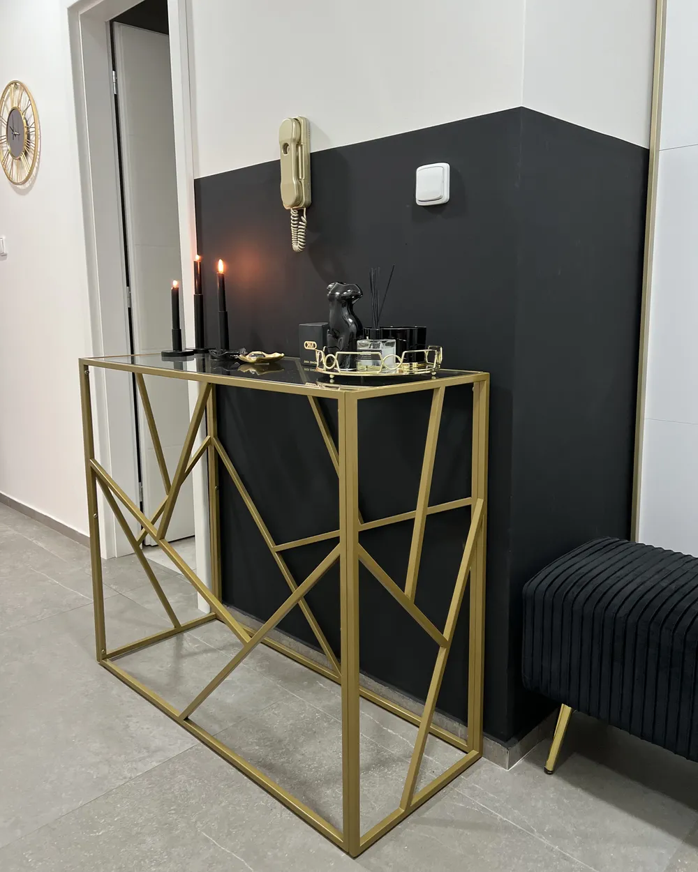 Console Table ORLAND Glass Gold_923602