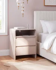2 Drawer Bedside Table DORRIGO Light Beige_1135007