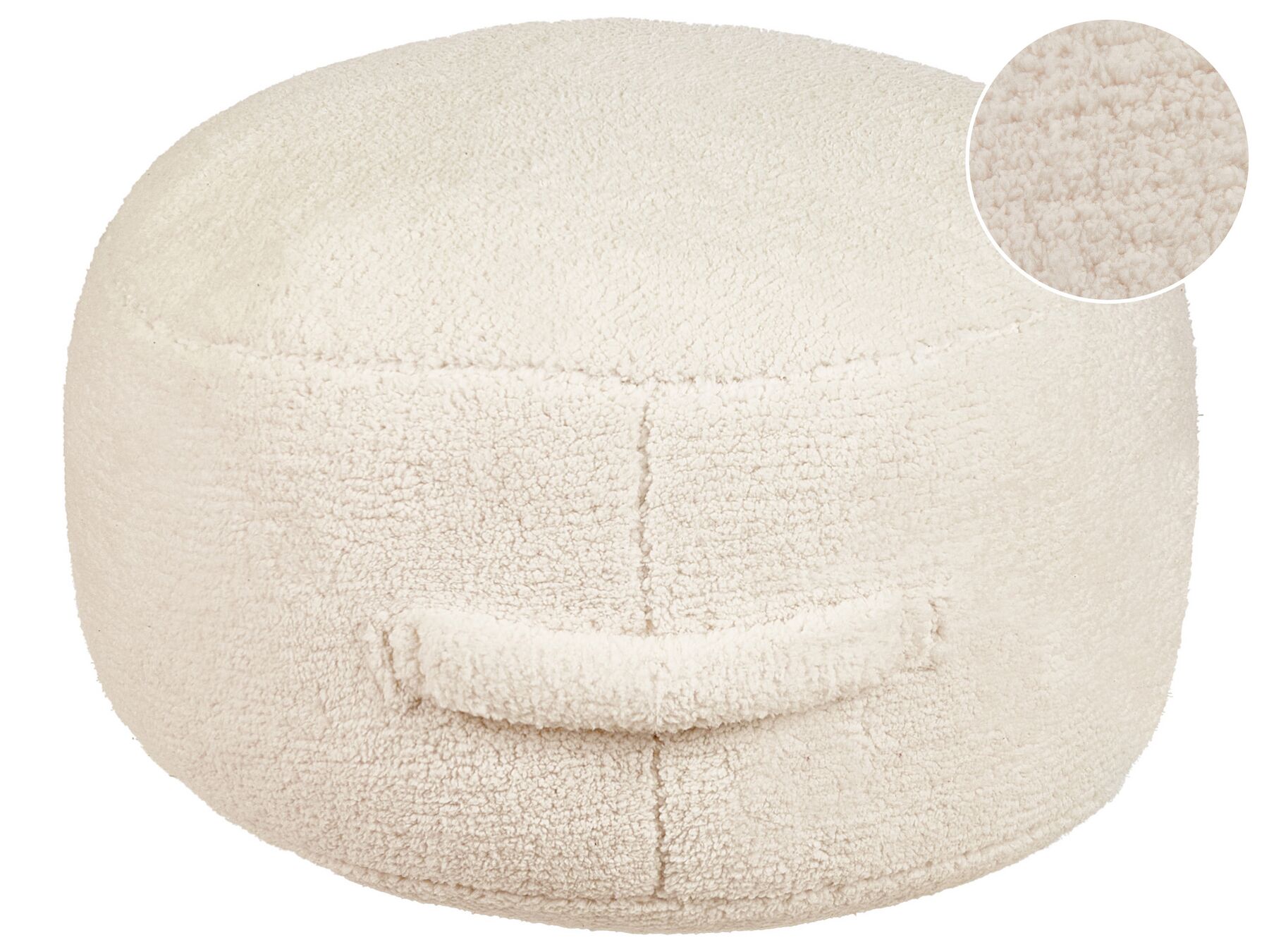 Pouf en tissu beige clair ADLANA_935532