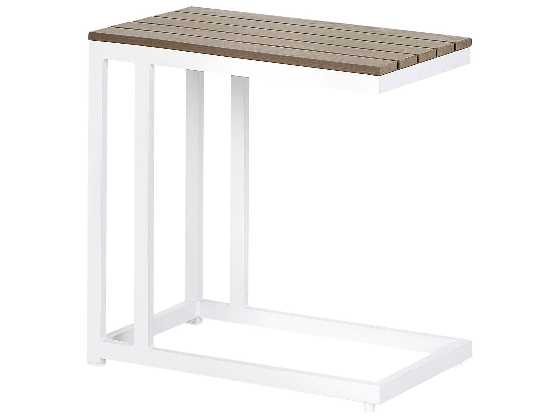 Tavolino basso da giardino legno chiaro e bianco 60 x 35 cm MESSINA_932107