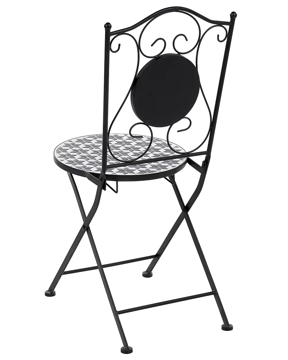 Set de 2 scaune de grădină SIROLO Pliabil Metal Alb/Albastru_1155653