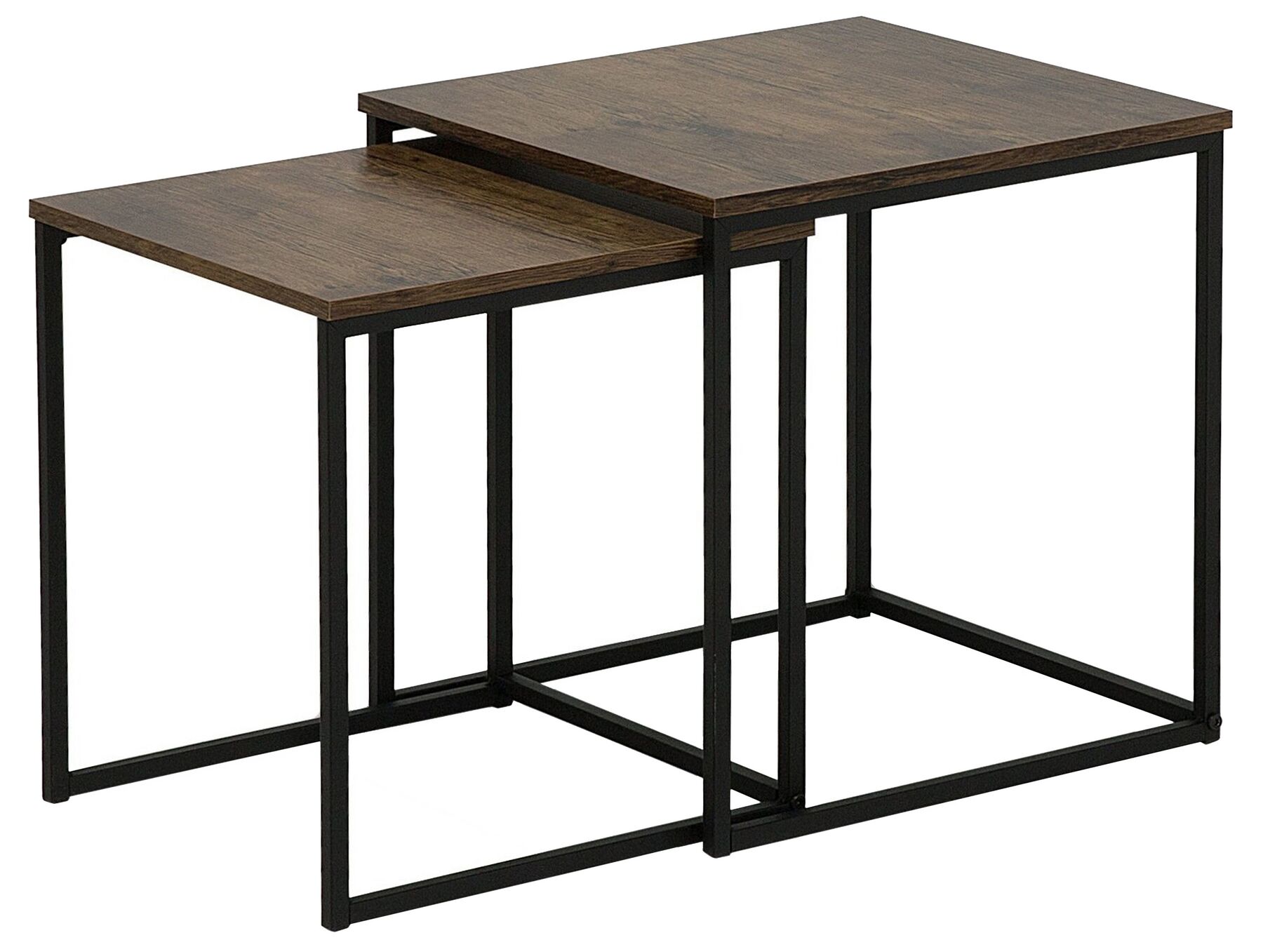 Set di 2 tavolini da caffè legno scuro nero DENNY_709113