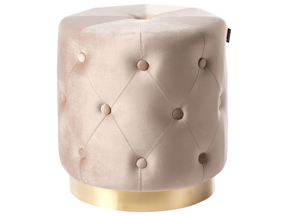 Bézs bársonypuff ⌀ 40 cm CARROLLTON