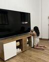 TV-Möbel heller Holzfarbton / weiß 160 x 40 x 52 cm FARADA_861740