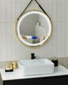 LED Wall Mirror with Bluetooth Speaker ⌀ 60 cm Gold DAROIS_932298