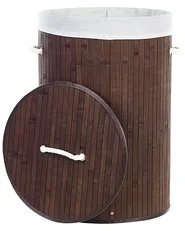 Laundry Basket SANNAR Bamboo Dark Brown 75 L_849845