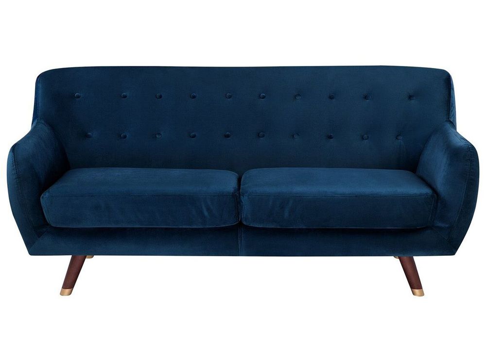 Sofa 3-Sitzer BODO Samtstoff Marineblau