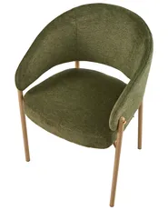 Set of 2 Dining Chairs ZANE Fabric Green_1042488