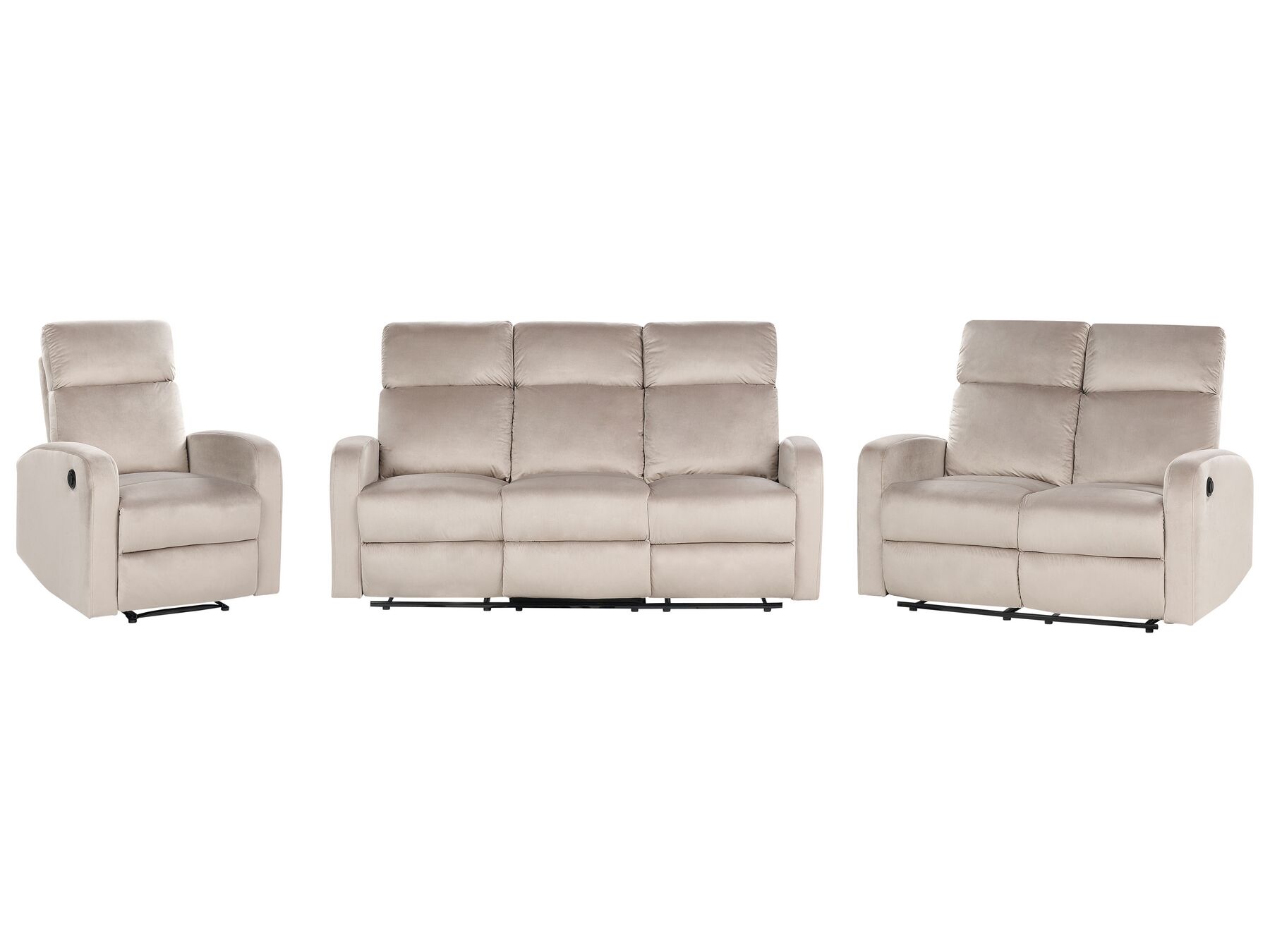 Sofa Set Samtstoff taupe 6-Sitzer elektrisch verstellbar VERDAL_921616