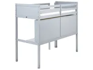 High Sleeper Bed with Desk Pine Wood FOUCAMONT 90 x 200 cm (EU Single) Grey_964319