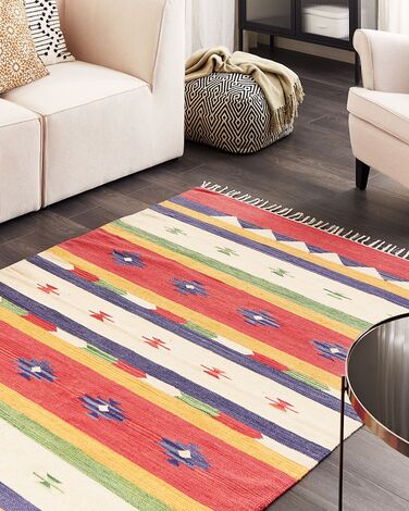 Cotton Kilim Rug 140 x 200 cm Multicolour ALAPARS