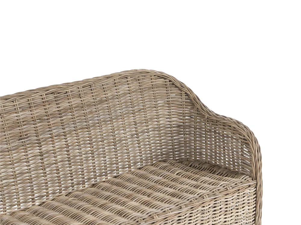 Garden Bench with Cushion SUSUA 141 cm Rattan Natural_957485
