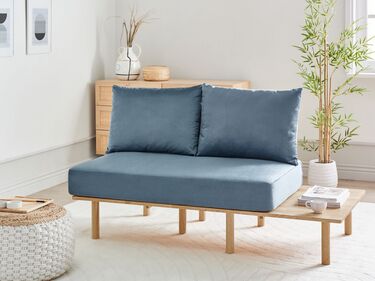 2 Seater Fabric Sofa with Table Blue SALO