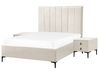 3 Piece Bedroom Set Boucle EU Double Size Off-White SEZANNE_939751