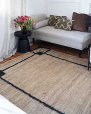 Tappeto GONDIA Nero/Beige 160 x 230 cm Iuta_1065629