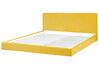Zamatový poťah 180 x 200 cm žltý na posteľ FITOU_877222