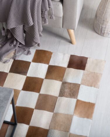 Cowhide Area Rug Brown and Beige 160 x 230 cm SOLMAZ