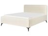 Buklé posteľ 160 x 200 cm krémová VALOGNES_909810