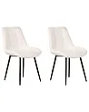 Set of 2 Dining Chairs MELROSE Velvet Off-White
