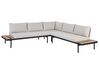 Lounge Set Eukalyptusholz hellbraun / schwarz 5-Sitzer Auflagen cremeweiß BELLARIVA_933660