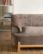 Living Room Set 5 Seater ALNOR Chenille Brown_1019076