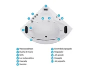 Bañera de hidromasaje LED esquinera TOCOA 205 x 146 cm Blanco_781374