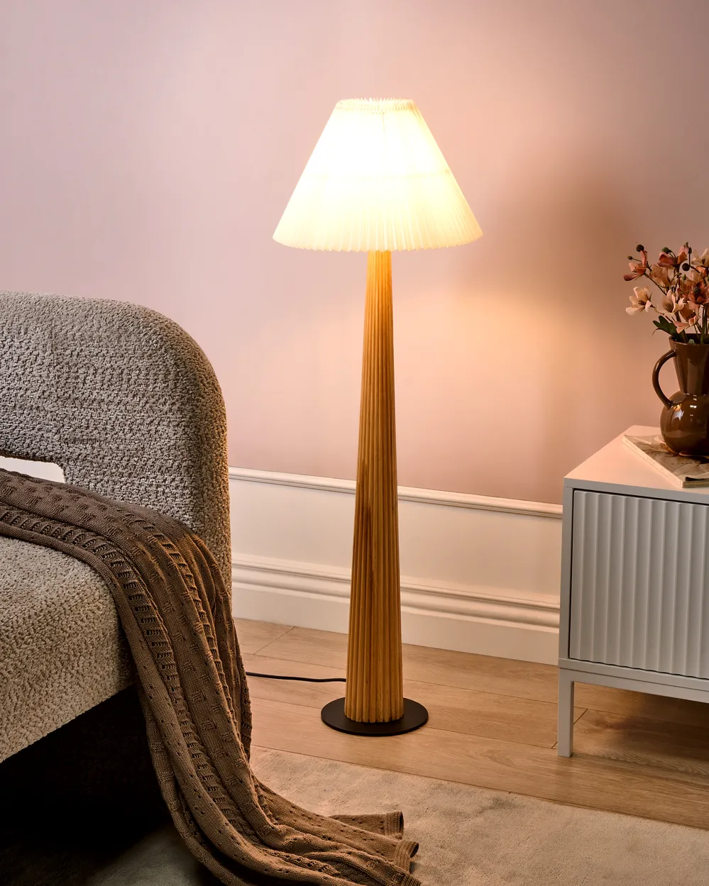 Lampa podłogowa ALIGIDE Drewno Naturalny