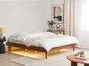 Dřevěná postel s LED světlem 180 x 200 cm světlé dřevo TOUCY_909727