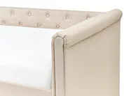 Lit gigogne Tissu LIBOURNE 90 x 200 cm Beige_1005971
