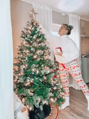 Sztuczna choinka świąteczna LED PALOMAR 180 cm Ciemnozielony_836852