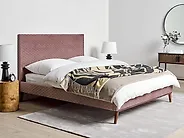 Cama Terciopelo BAYONNE 140 x 200 cm Rosa_1184998