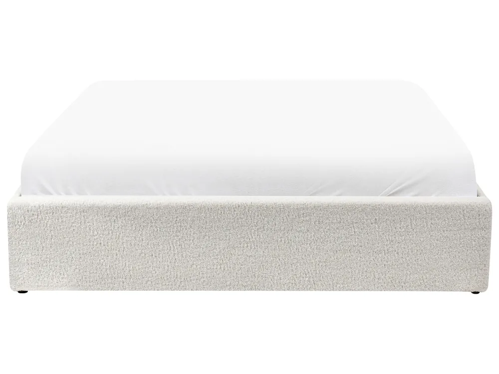 Ottoman Bed without Headboard DINAN Boucle Off-White 140 x 200 cm (EU Double)_903684