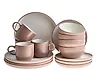 Set of 16 Dinnerware NUTMEG Stoneware Brown