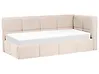 Daybed Fabric JACOU 90 x 200 cm (EU Single) with Storage Right Hand Light Beige